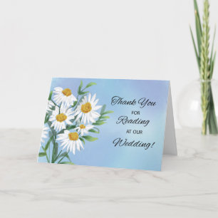 Tarjeta Gracias por leer en Bodas Daisies sobre acuarela