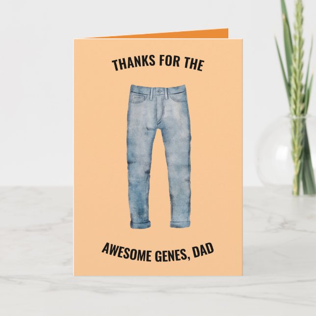 Tarjeta Gracias por los Geniales Genes Papá Día del Padre (Anverso)