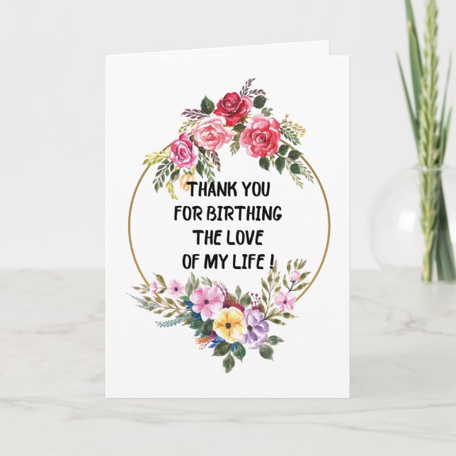 Tarjeta Gracias por nacer el amor de mi vida (Anverso)