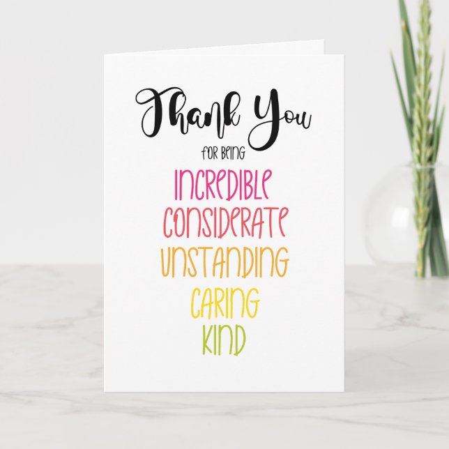 Tarjeta gracias por ser amable (Anverso)