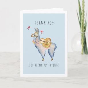 Tarjeta Gracias por ser mi amigo   Llama Perezoso