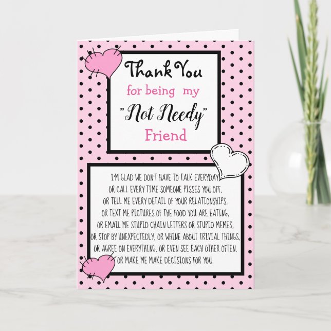 Tarjeta Gracias por ser mi Amigo NO NECESARIO (Anverso)