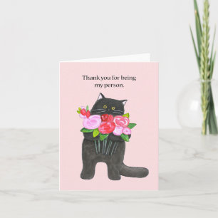 Tarjeta Gracias por ser mi persona lindo gato negro