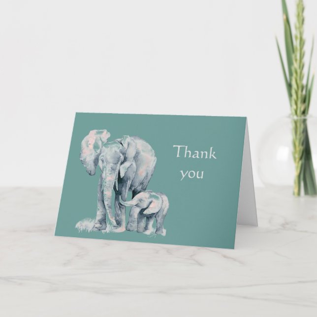 Tarjeta Gracias por ser tan asombrosa madre elefante (Anverso)