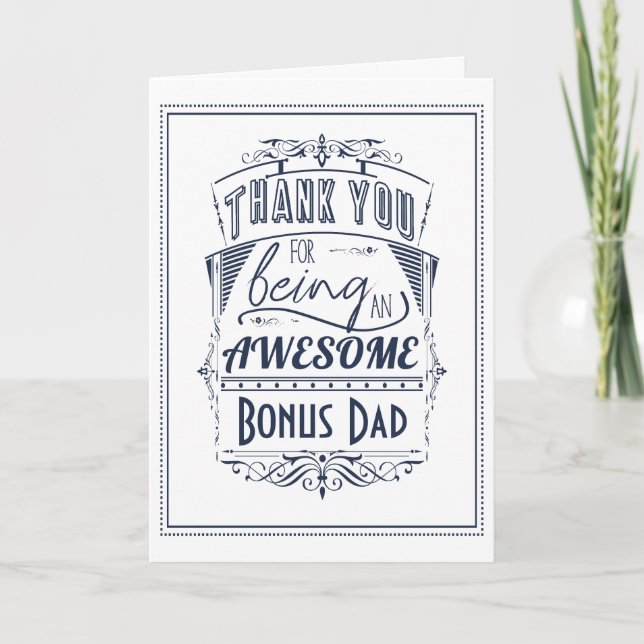 Tarjeta Gracias Por Ser Un Bono Increíble Papá (Anverso)
