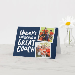Tarjeta Gracias por ser un gran entrenador dos fotos graci