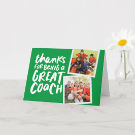 Tarjeta Gracias por ser un gran entrenador dos fotos graci