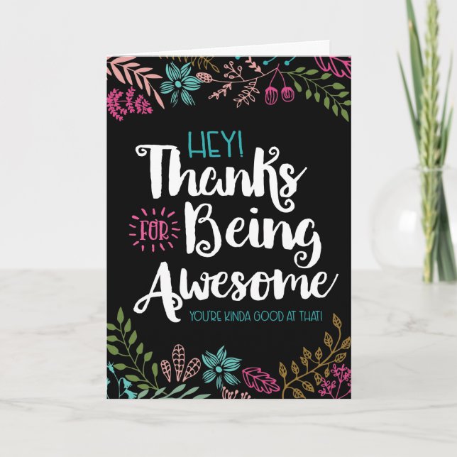 Tarjeta Gracias por ser un maravilloso amigo, saludo (Anverso)