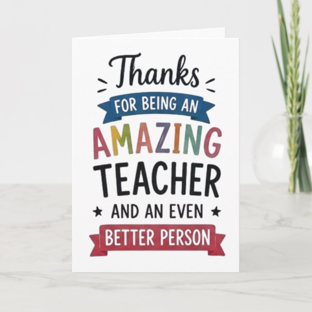 Tarjeta Gracias por ser un profesor increíble  (Anverso)