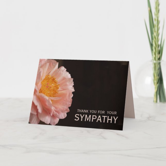 Tarjeta Gracias por simpatía peonía rosa (Anverso)