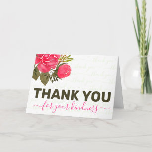 Tarjeta Gracias por su amabilidad floral gracias