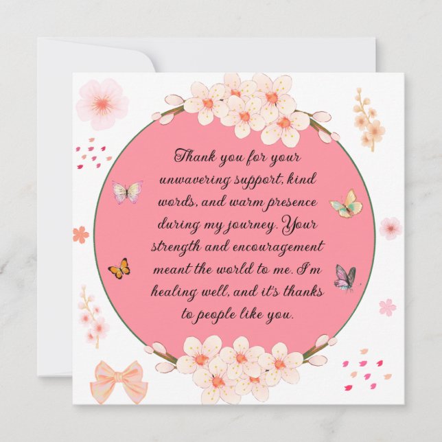 Tarjeta Gracias por su apoyo inquebrantable. (Anverso)