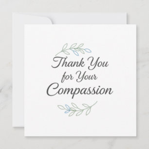 Tarjeta Gracias por Su Compasión Enfermera Elegante