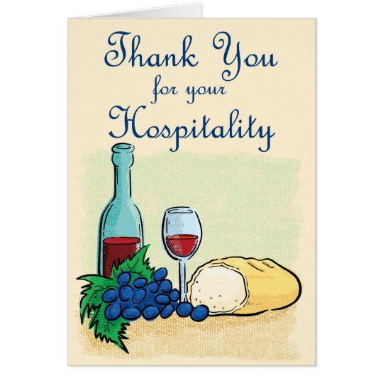 Tarjeta Gracias por su hospitalidad | Zazzle.es