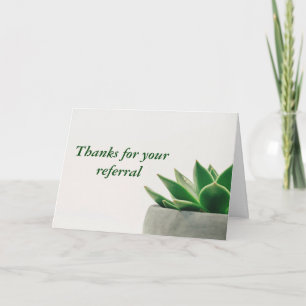 Tarjeta Gracias por su Referencia Negocio de Plantas Moder
