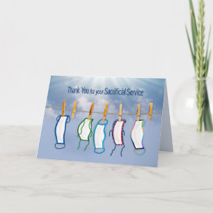 Tarjeta Gracias por su servicio, Coronavirus COVID-19,