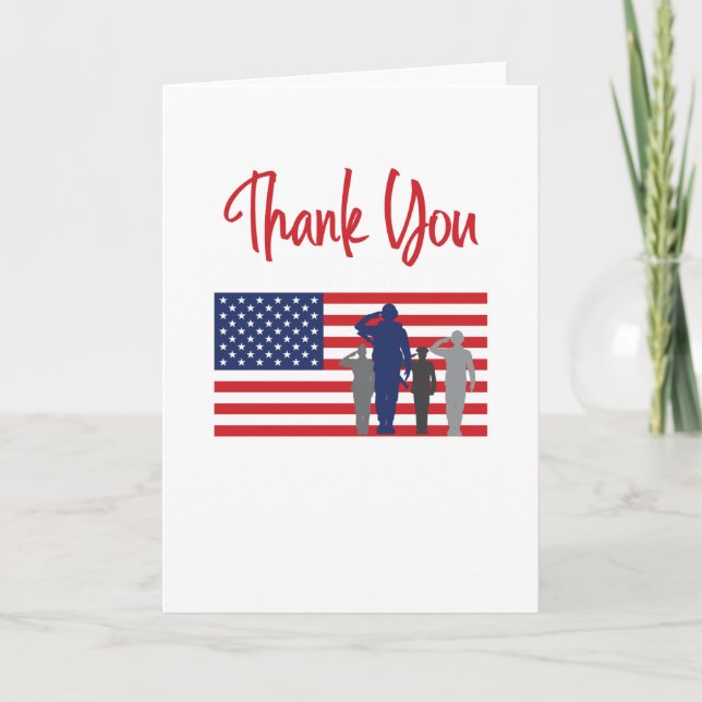 Tarjeta Gracias por su veterano patriótico del servicio (Anverso)