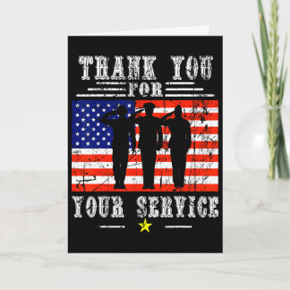 Tarjeta Gracias por sus servicios Patriótico - Veteranos D