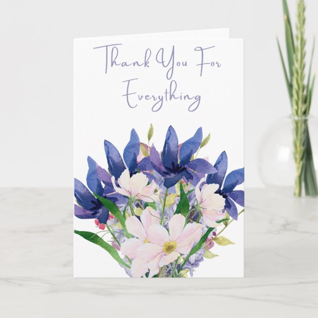 Tarjeta Gracias Por Todo El Bouquet De Flores (Anverso)