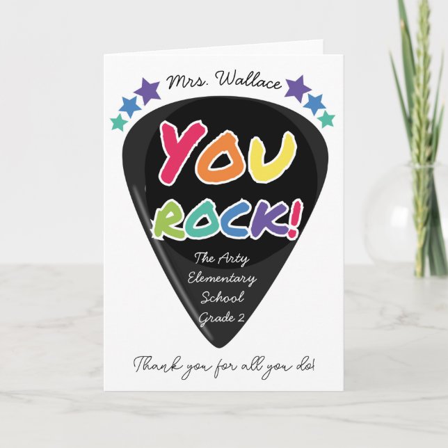 Tarjeta Gracias por todo lo que haces profesor de música (Anverso)