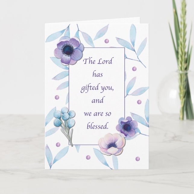 Tarjeta Gracias Por Tu Bendito Lavender Blue (Anverso)