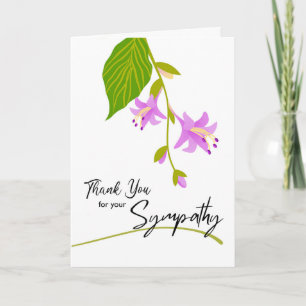 Tarjeta Gracias por tu simpatía Hosta Blooms y Leaf
