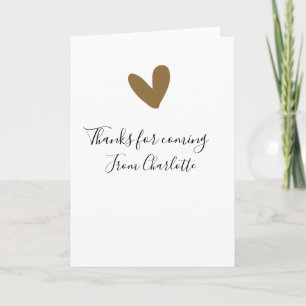 Tarjeta gracias por venir añadir nombre mensaje de texto c