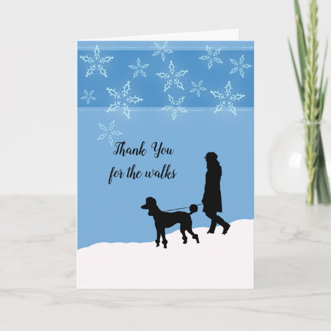 Tarjeta Gracias por Walks Dog Walker (Anverso)