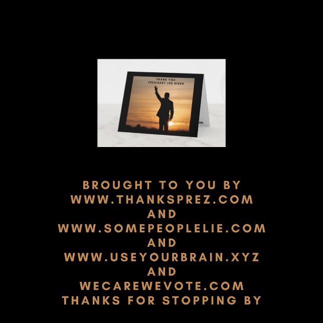 Tarjeta Gracias Presidente Joe Biden (Subido por el creador)