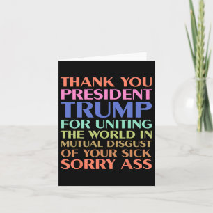 Tarjeta Gracias Presidente Trump Por Unir Al Mundo -