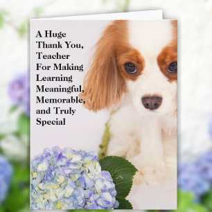 Tarjeta Gracias Profesor Cavalier King Charles