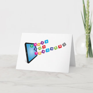 Tarjeta Gracias profesor - palabras de tablet