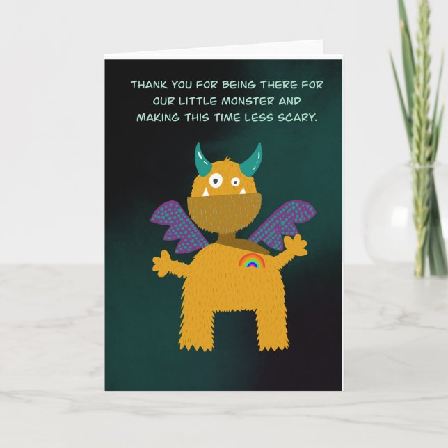 Tarjeta Gracias profesor, profesor de guardería, guardería (Anverso)