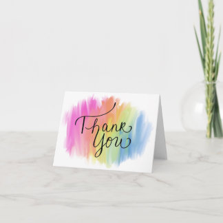 Tarjeta Gracias, Rainbow Tie Dye Blank Interior