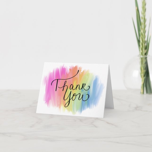 Tarjeta Gracias, Rainbow Tie Dye Blank Interior (Anverso)