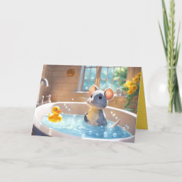 Tarjeta Gracias Ratón En Baño De Burbujas