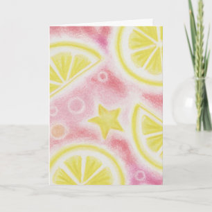 Tarjeta "Gracias" rosa Lemonade "lemons"