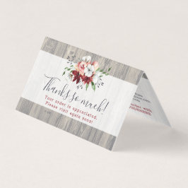 Tarjeta Gracias Rustic Wood Southern Country Cotton Card