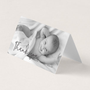 Tarjeta Gracias Script Baby Photo