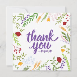 Tarjeta Gracias Script Whimsical Spring Floral