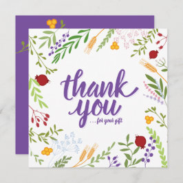 Tarjeta Gracias Script Whimsical Spring Floral
