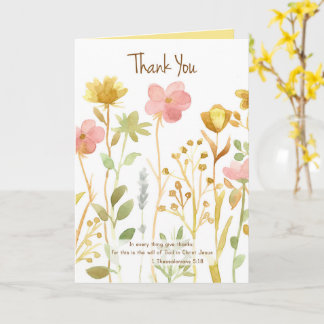 Tarjeta Gracias Scripts Tesalónica Flores Silvestres