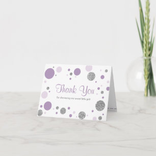 Tarjeta Gracias Tarjeta, Oh Bebé, Morado, Plata