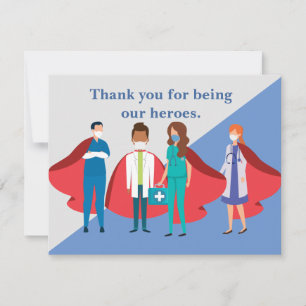 Tarjeta Gracias Trabajadores Sanitarios Héroe Doctor Enfer