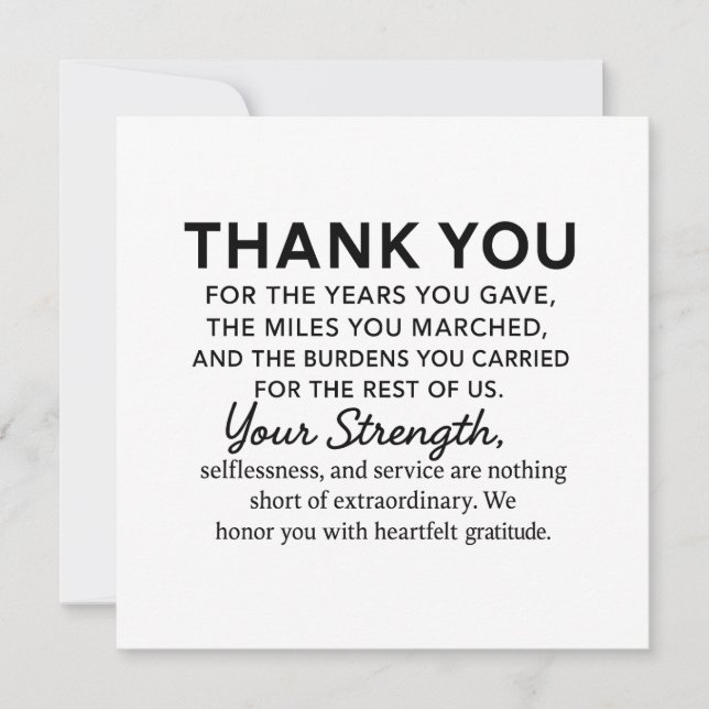 Tarjeta Gracias Veteranos (Anverso)