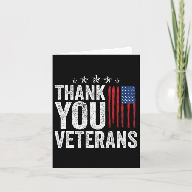 Tarjeta Gracias Veterans Service Patriot Veterans Day Ame (Anverso)
