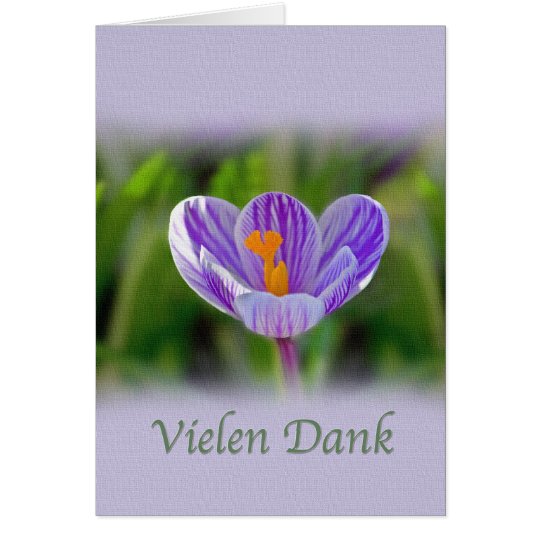 Tarjeta Gracias, Vielen húmedo, alemán, flores