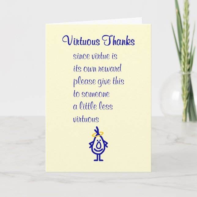 Tarjeta Gracias Virtuosos, Un Poema Gracioso Gracias (Anverso)
