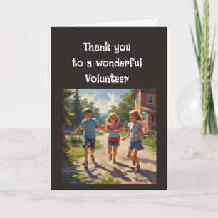 Tarjeta Gracias Voluntario Agradecemos a usted Niños
