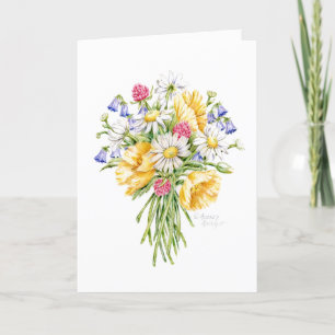 Tarjeta Gracias Wildflower Bouquet Christian Dios